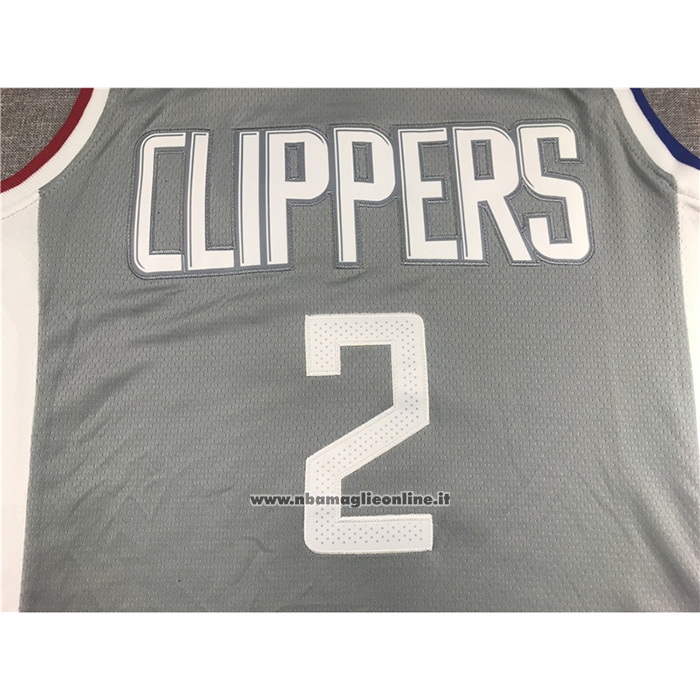 Maglia Los Angeles Clippers Kawhi Leonard #2 Earned 2020-21 Grigio